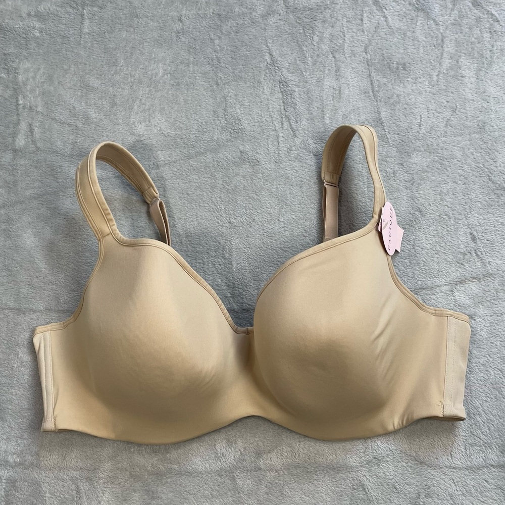 Cacique Bra 44C NWT Smooth Balconette Underwire Tan Beige